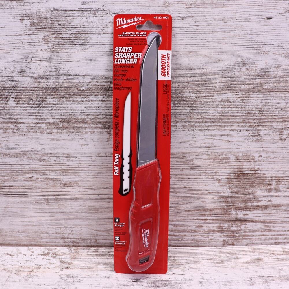 Milwaukee 48-22-1921 Stainless Steel Full Tang Smooth Blade Insulation Knife